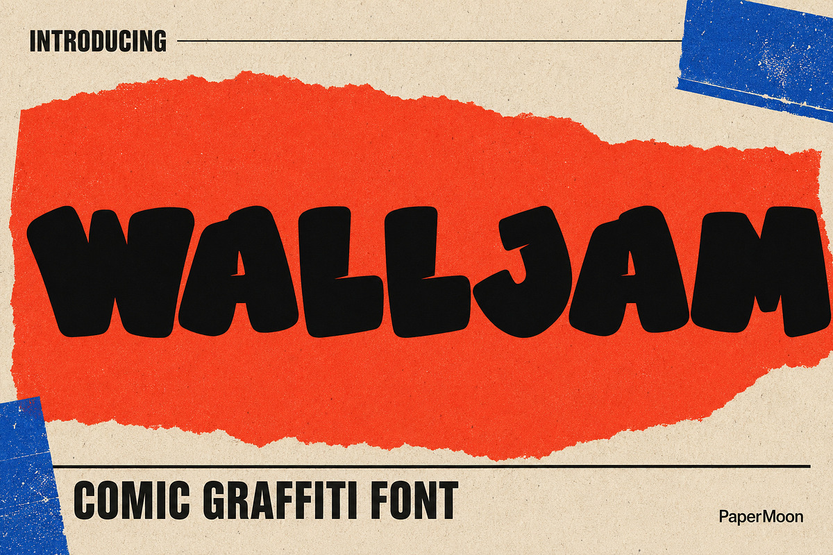 WallJam - Comic Graffiti Font Duo, a Handwritten Font by PaperMoon (Photo 1 of 6)