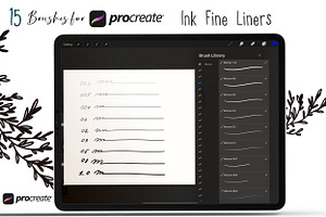 Ink Fine Liners Procreate Brushes