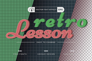 Retro Lesson - Editable Text Effect