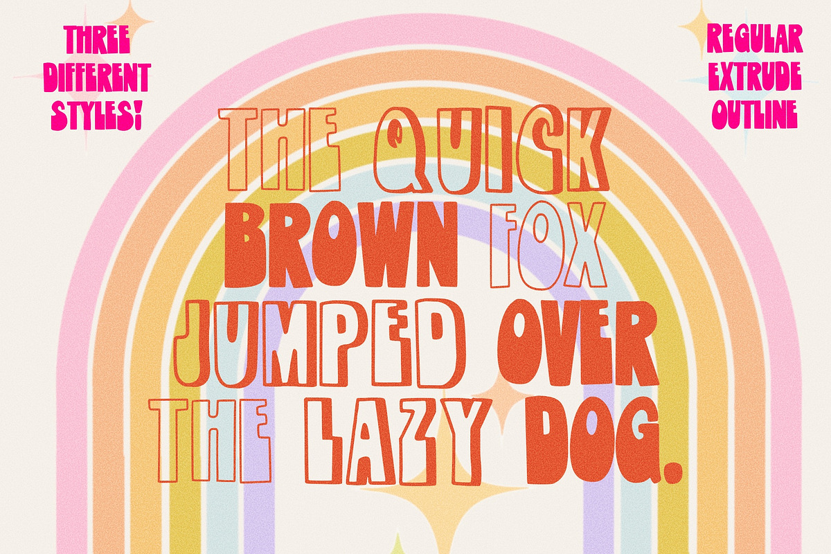 Psychedelitype Sooky - 3 font family, a Sans Serif Font by Dear Darling Design (Photo 2 of 8)