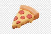 pizza slice illustration 3D - PNG, a Food Illustration by Nurlan's shop (Thumbnail 3 of 3)
