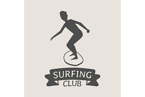 Surfing Club Logo With Surfer