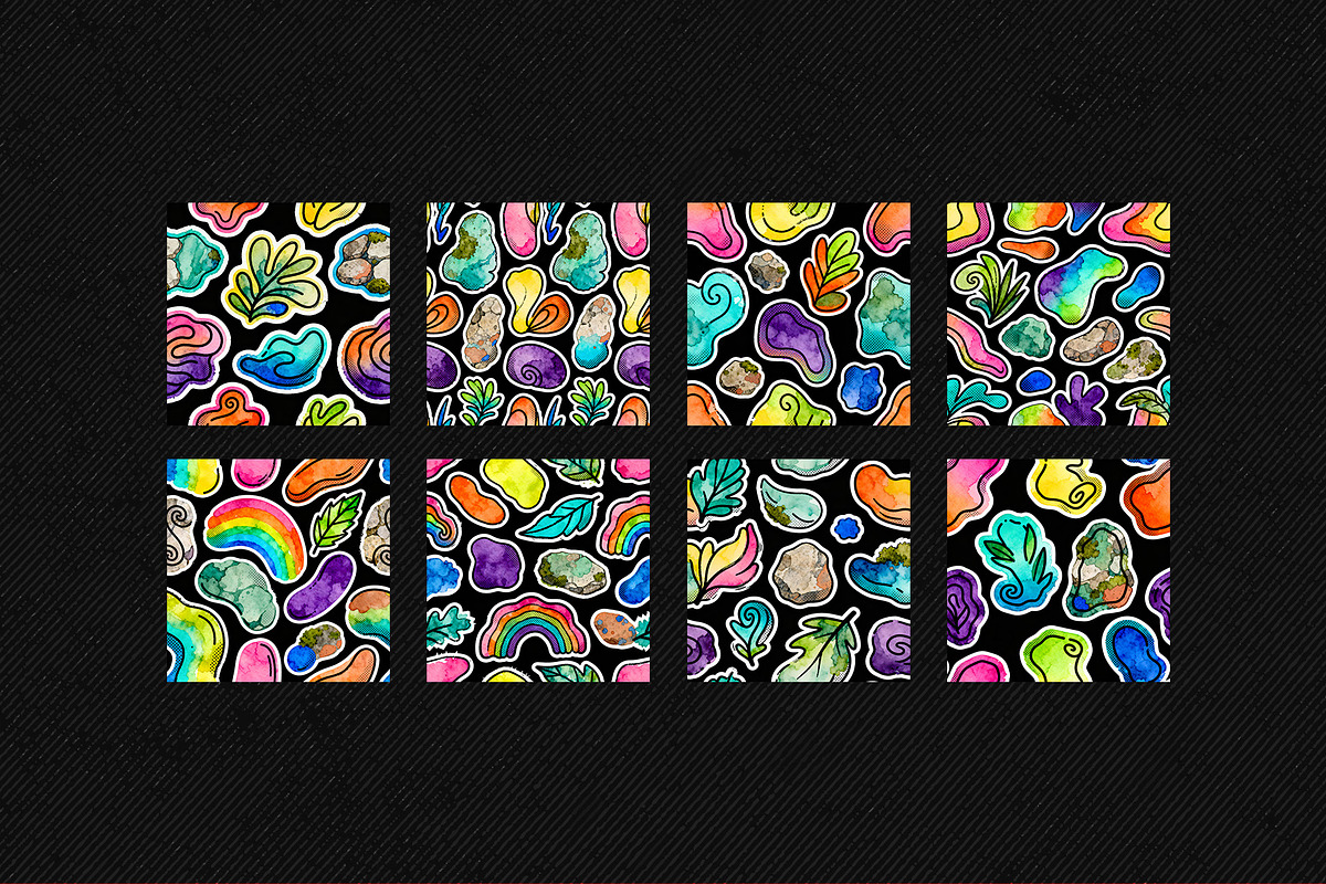 Organic Abstract Watercolor Patterns, a Pattern Graphic by DuoFankaar (Photo 13 of 14)