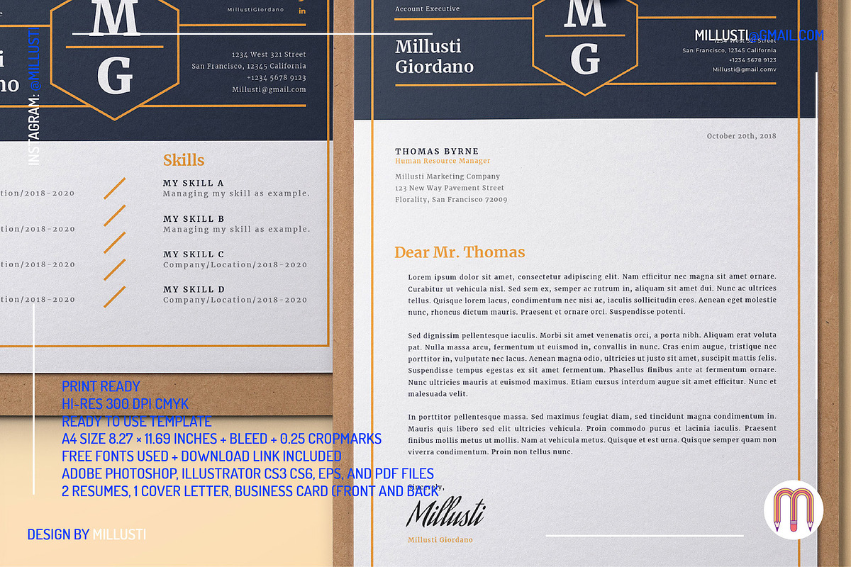 Minimalist Hexagonal Resume CV, a Resume Template by Millusti (Photo 2 of 5)