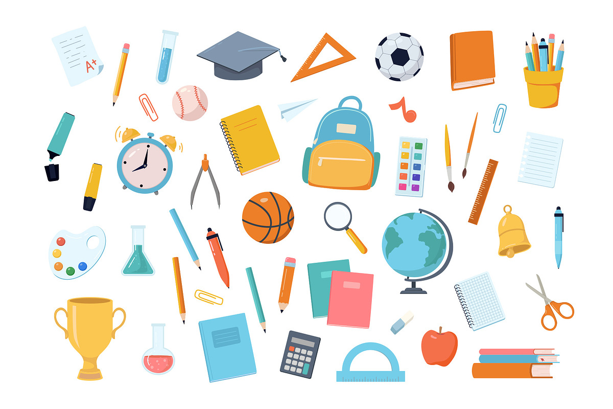 Back to school vector clipart, an Education Illustration by Nadezhda Mikhailova (Photo 2 of 9)