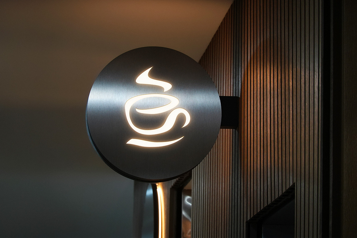 Logo Mockup Luminous Metal Signage, a Product Mockup by Asylab (Photo 1 of 5)