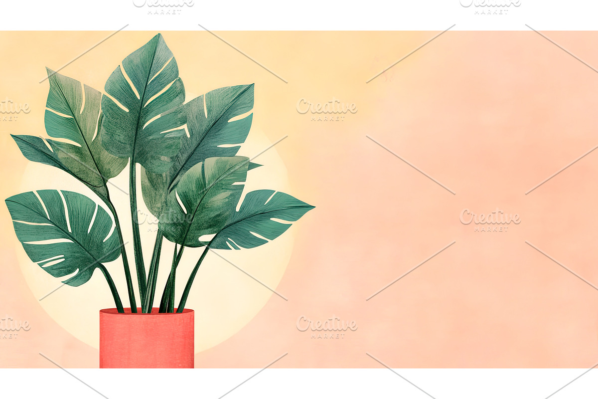 Potted Plant with Large Leaves on, an Object Illustration by Lermont51