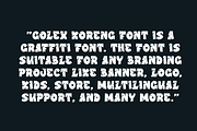 Golex Koreng - Graffiti Font, a Sans Serif Font by QR Design Studio (Thumbnail 5 of 7)