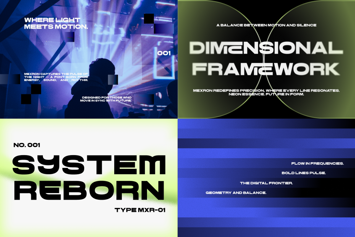 Mexron Geometric Sans Display Font, a Sans Serif Font by Rasio Studio (Photo 5 of 8)