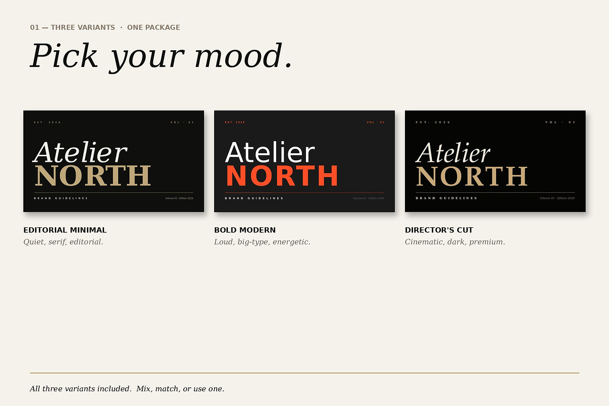 Brand Guidelines Template — 3-in-1, a Branding & Logo Template by Just Necessary (Photo 2 of 9)
