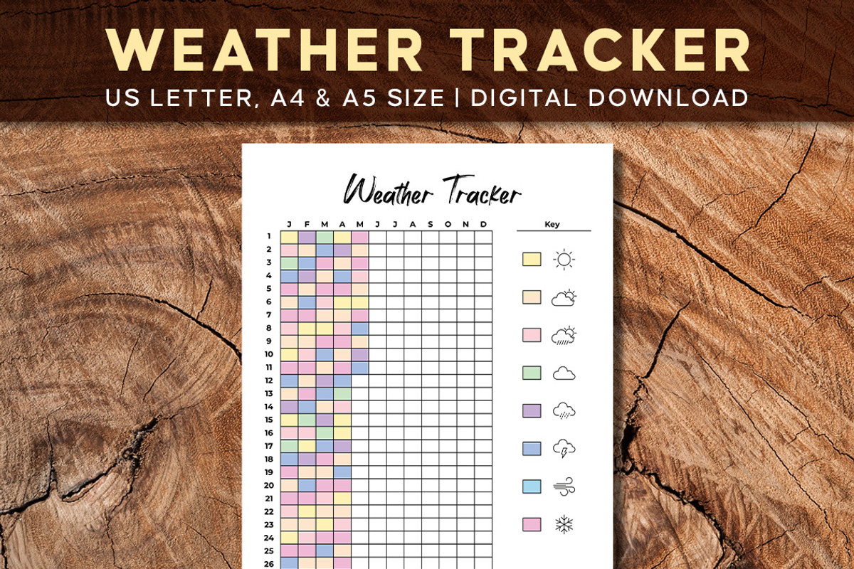 Weather Tracker | Daily Weather Log, a Print Template by Graphicsnext (Photo 2 of 4)
