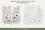 Floral Alphabet Botanical Line Art, a Decorative Illustration by AW Studios (Thumbnail 5 of 6)