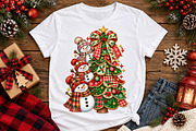 Snowman Christmas Tree Png, a Seasonal Illustration by Watercolor design (Thumbnail 2 of 3)