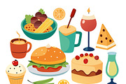 Assorted food items arranged, a Food Illustration by SouravDesign (Thumbnail 1 of 3)