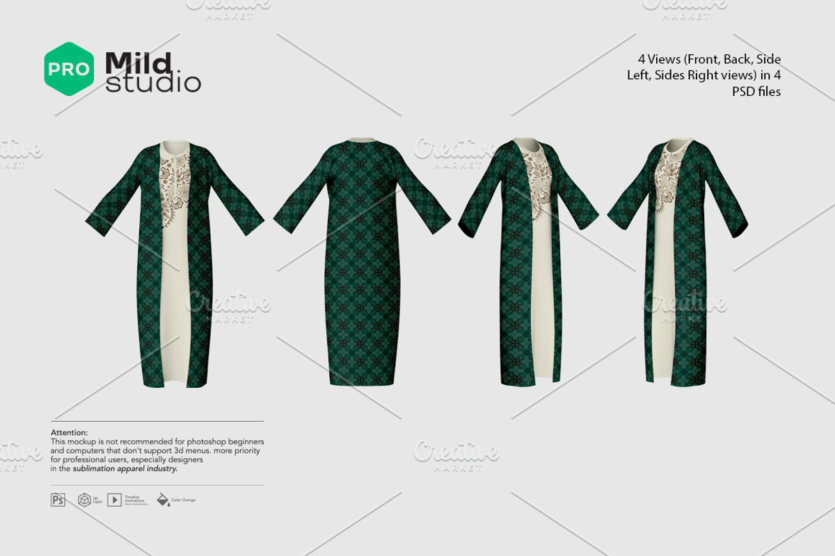 Women Long Dress Mockup v23, a Shirt Mockup by Mildstudio (Photo 3 of 10)