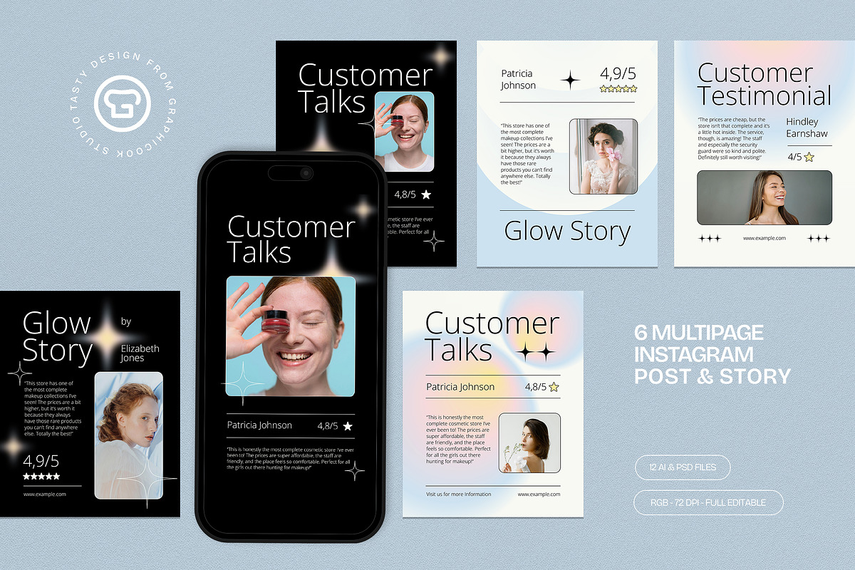 Client Testimonial Instagram Set, a Social Media Template by graphicook (Photo 1 of 3)