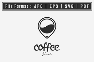 Coffee Point Logo Icon Vector Retro