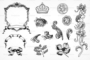 Etched Victorian Ornament Brushes