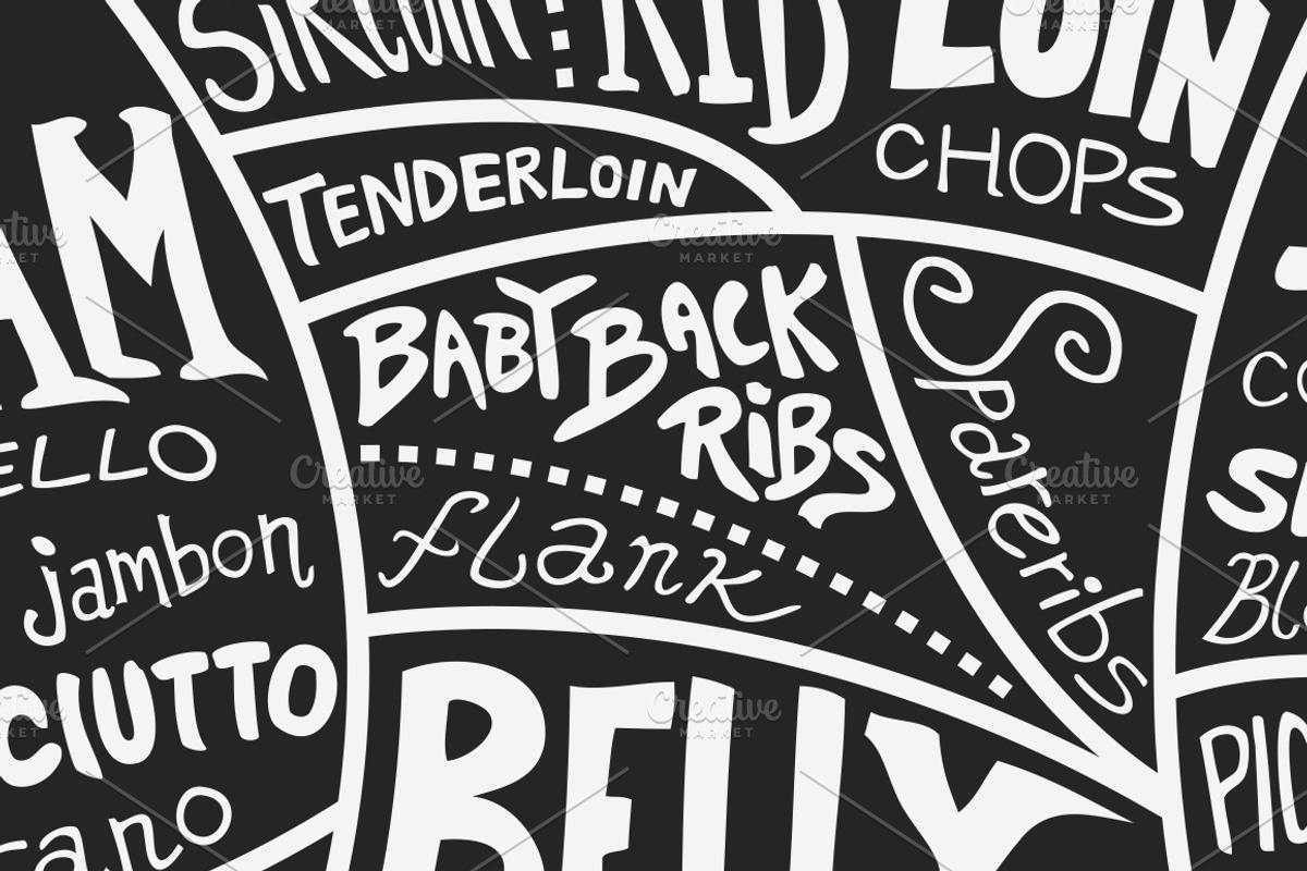 Labeled Cuts of Meat - Pig, an Illustration by Ramsey Creative (Photo 4 of 4)