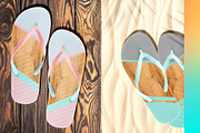 Flip Flops 9x Mock-ups, a Print Template by Mocca Mockups Store (Thumbnail 1 of 5)