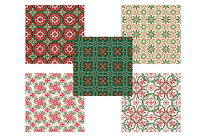 Christmas Tiles Seamless Patterns