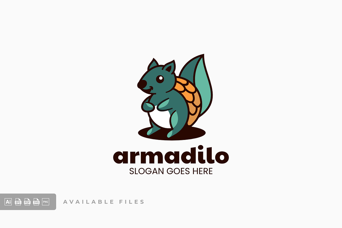 Armadilo Simple Mascot Loggo, a Branding & Logo Template by ivan_artnivora