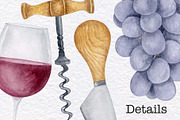 Watercolor Wine and Cheese set, a Food Illustration by KathrineWatercolor (Thumbnail 4 of 6)