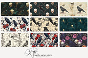 70 crows & skulls seamless pattern, a Pattern Graphic by Poppy Lane Studio (Thumbnail 7 of 10)