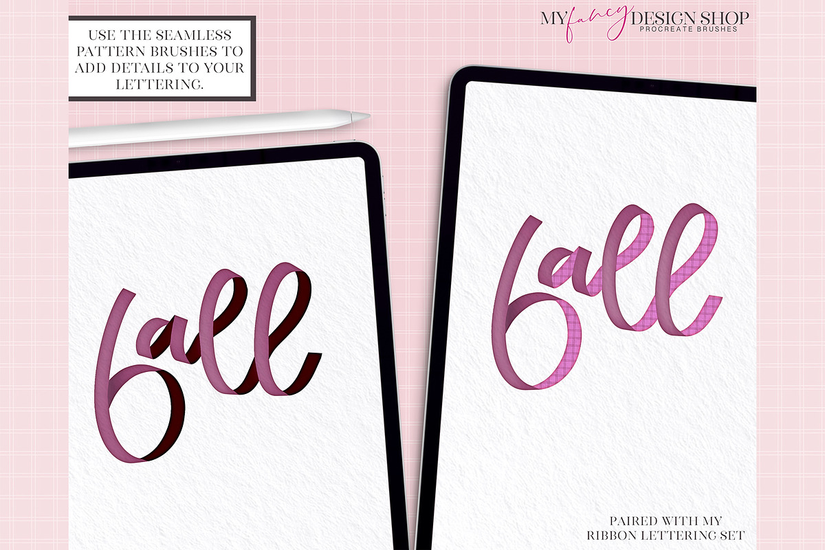 Procreate Plaid Lettering Brushes, a Brush Add-On by My Fancy Design Shop (Photo 7 of 10)