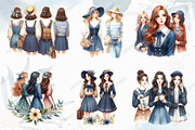 Navy Blue Spring Friends Watercolor, a Graphic by designcity5 (Thumbnail 3 of 5)