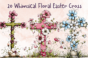 Whimsical Easter Cross Floral Spring, a Seasonal Illustration by GiraffeCreative (Thumbnail 1 of 20)