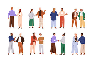 Handshakes of business people set, a Person Illustration by Good Studio