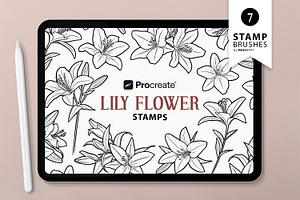 Lily Flower Procreate Brush Stamps