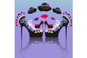 Expanded vector women flat icon set 