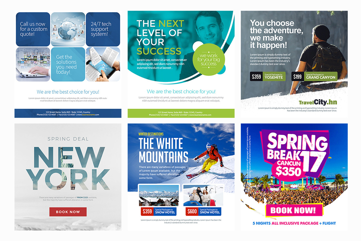 100 Multipurpose Instagram Templates, a Social Media Template by eamejia (Photo 7 of 17)