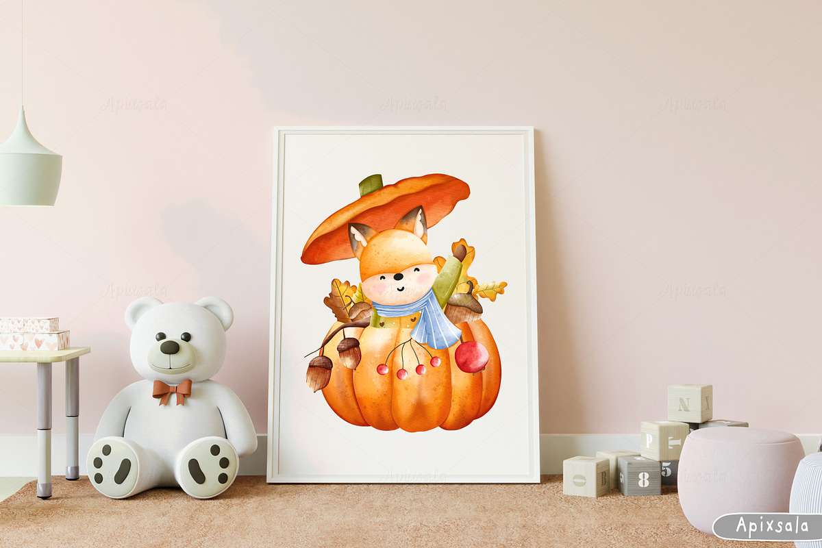 Autumn Animal Clipart, Fall Clipart, an Animal Illustration by Apixsala (Photo 13 of 15)