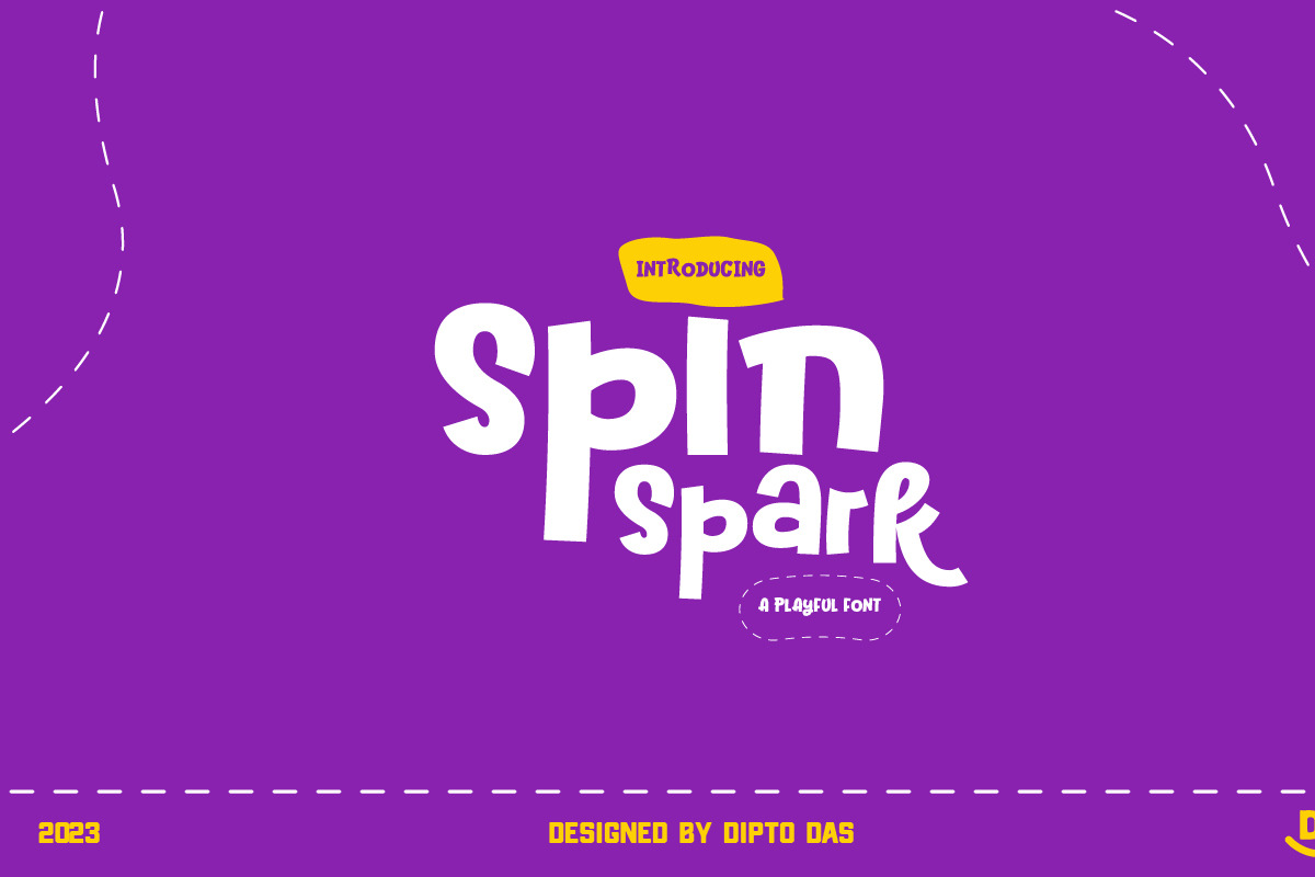 SpinSpark Playful Font, a Handwritten Font by Dipto design (Photo 1 of 6)