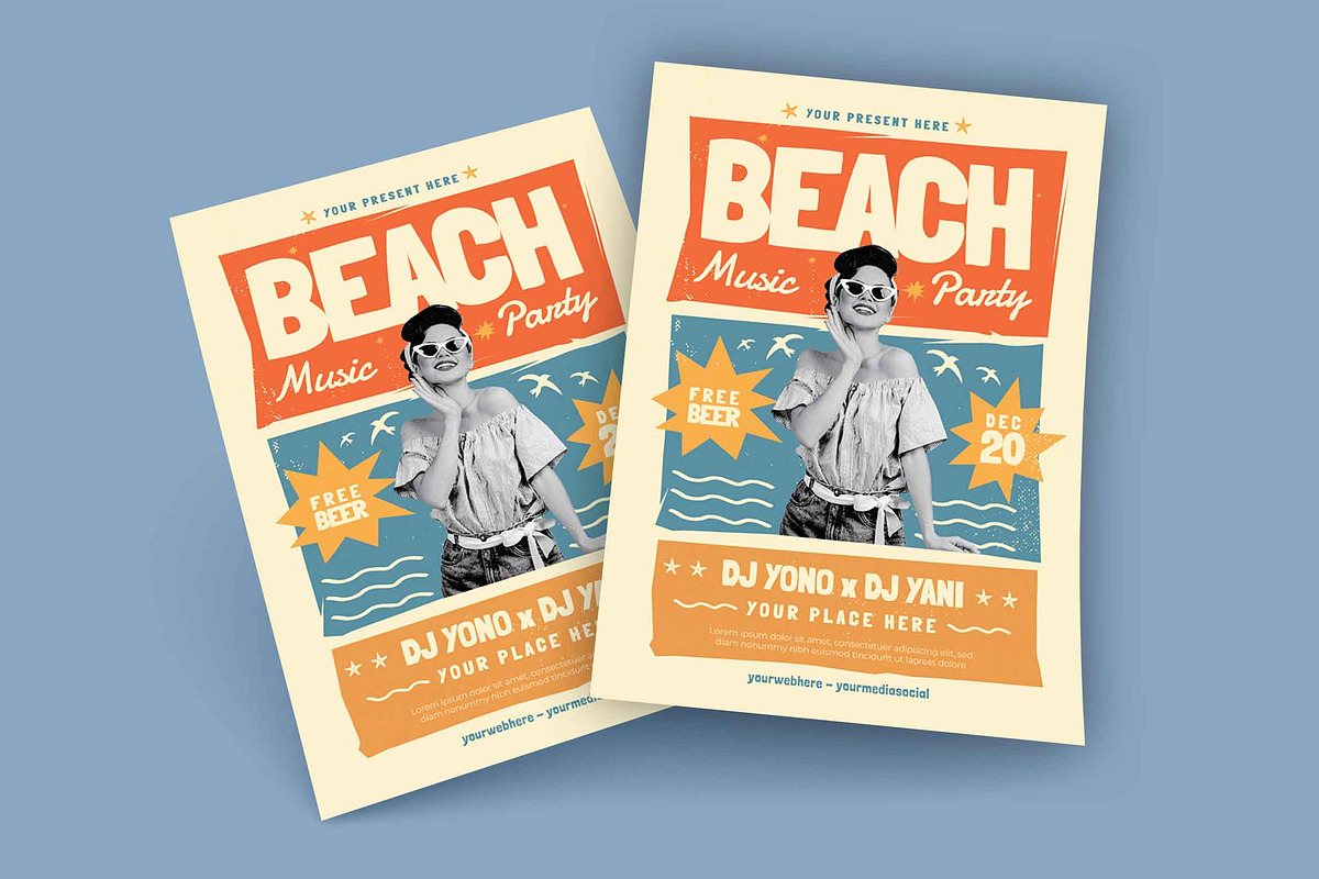 Beach Music Party Flyer, a Flyer Template by megarez (Photo 2 of 3)