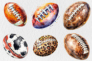 Football Ball Sublimation Bundle, a Seasonal Illustration by Rose Art (Thumbnail 2 of 3)