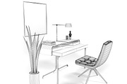 Home office 1210, a Furniture 3D Model by inDahouze (Thumbnail 10 of 10)