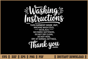 Washing Instructions Laundry SVG, a Seasonal Illustration by Handy Arts Studio