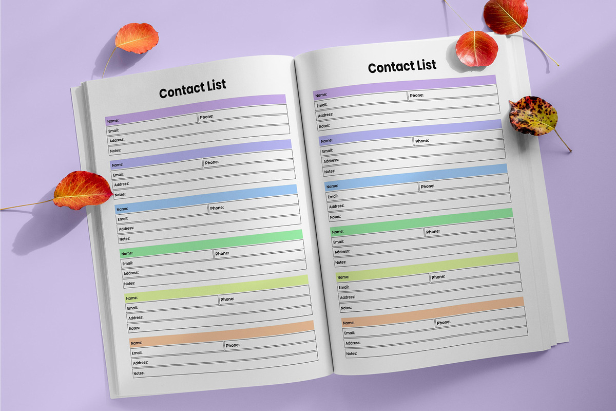 Rainbow Undated Planner (Full Year), a Stationery Template by Mustafiz (Photo 3 of 10)