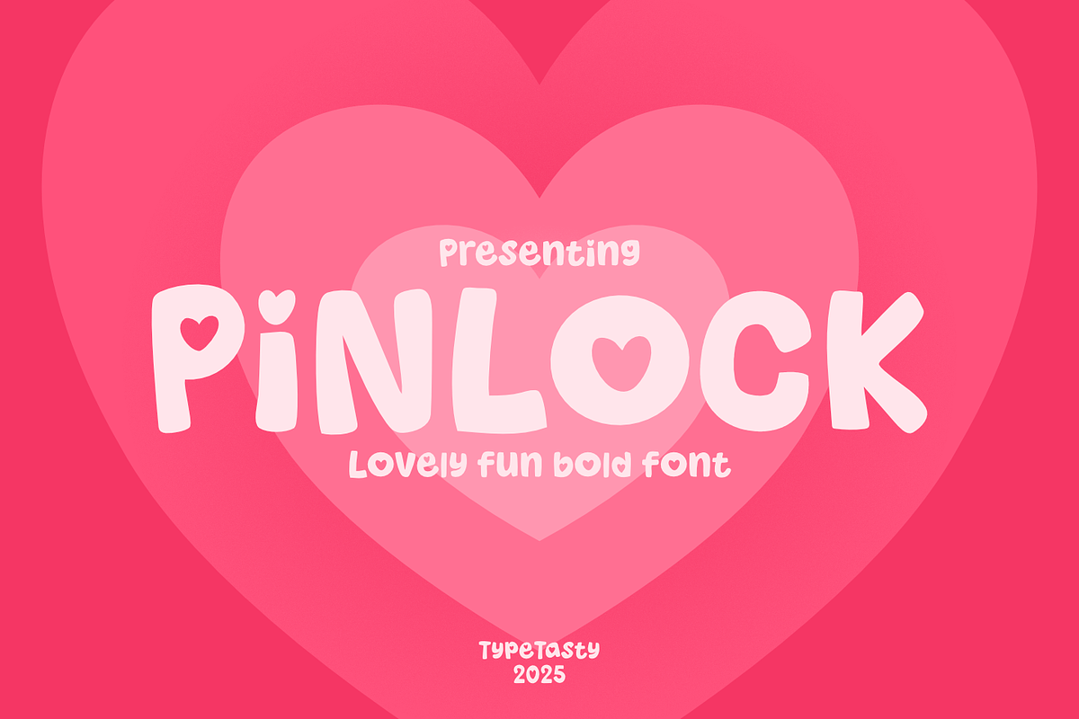 PINLOCK – Lovely Fun Bold Font, a Symbol Font by TypeTasty Font (Photo 1 of 11)