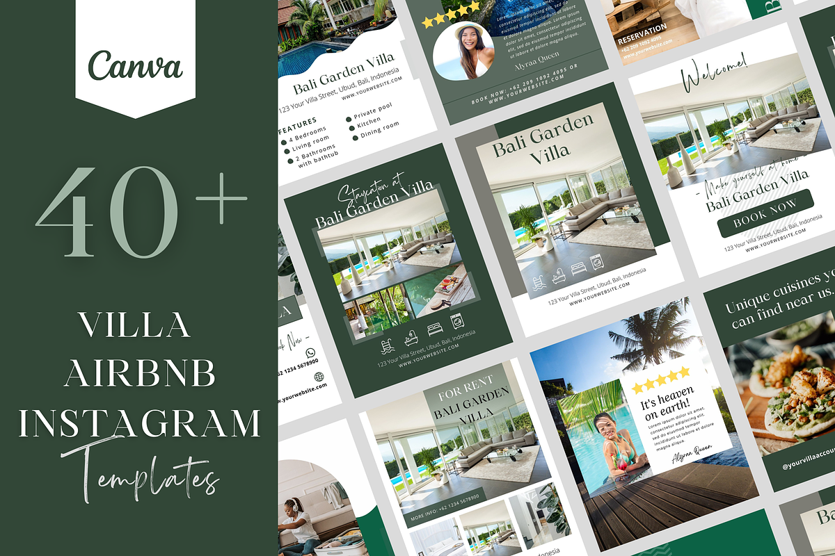 Villa Airbnb Instagram Templates, a Social Media Template by Kindelight (Photo 1 of 4)