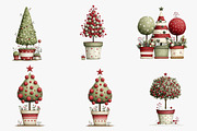 Whimsical Christmas Topiary Trees, an Illustration by CreationArt (Thumbnail 4 of 7)