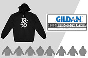 Gildan 18600 Zip Hooded Sweatshirt, a Hoody Mockup by Pixel Sauce™ (Thumbnail 1 of 6)