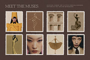The Muses Vintage Snail Mail Stamps, an Object Graphic by Make Stories Studio (Thumbnail 5 of 10)