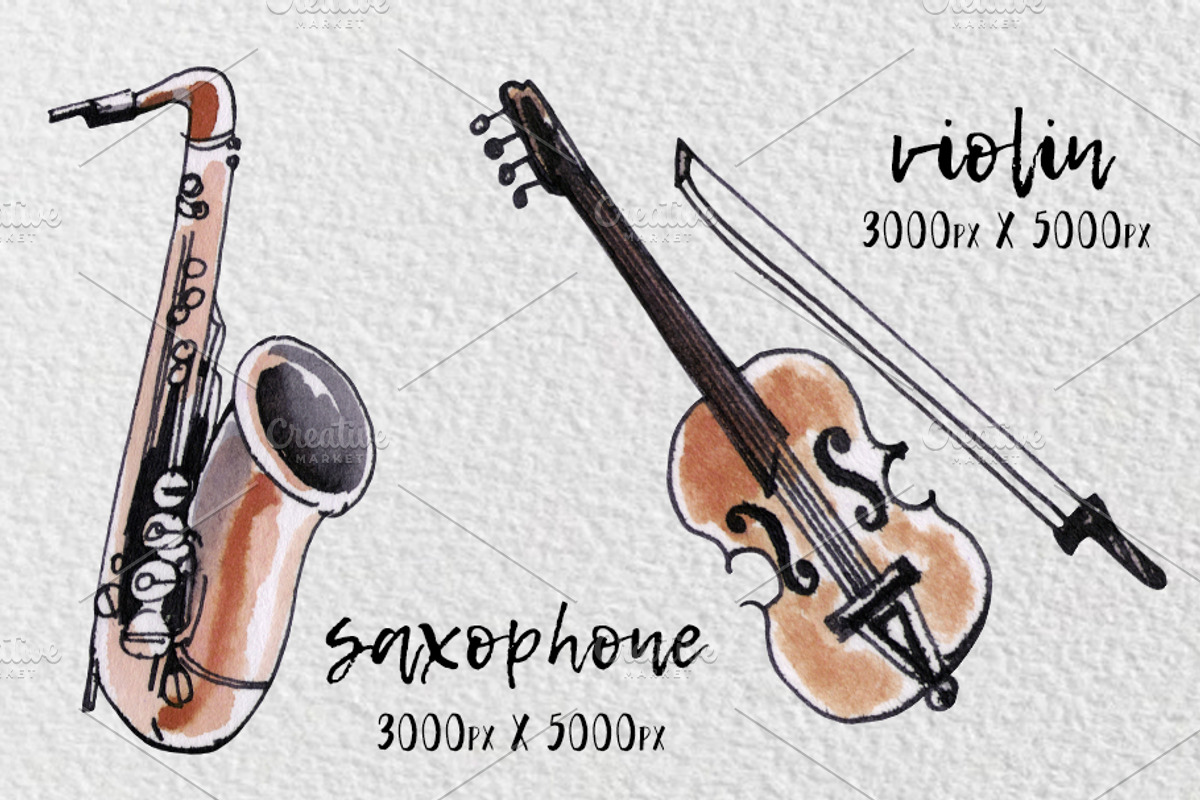 Musical instruments set, an Illustration by MiraBell (Photo 4 of 6)