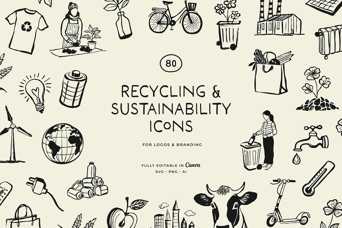 ECO LIVING & RECYCLING illustrations, a Decorative Illustration by Crocus Paperi (Photo 1 of 4)
