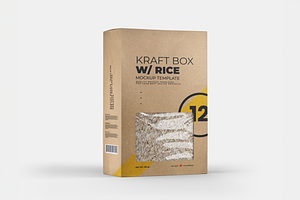 Rice Kraft Box Packaging Mockup